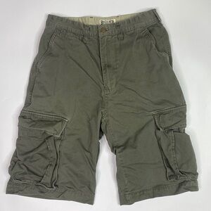 Vintage Bugle Boy Green Long Cargo Shorts Size 30